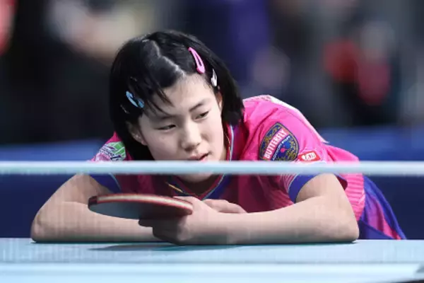 厳しい表情を見せる松島美　全日本卓球