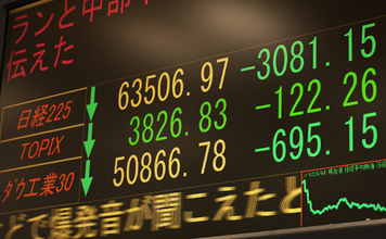 東京株急落、一時３１００円超安
