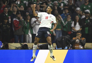 先制を喜ぶベリンガム　Ｗ杯サッカー