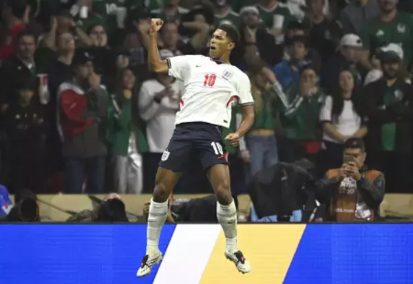 先制を喜ぶベリンガム　Ｗ杯サッカー