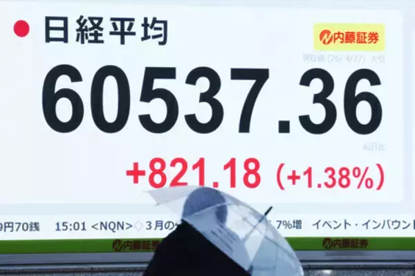 東京株、初の終値６万円超え＝戦闘終結期待で大台突破