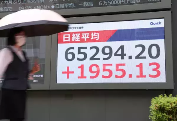 東京株、初の６万５０００円台