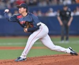 力投する大勢　野球