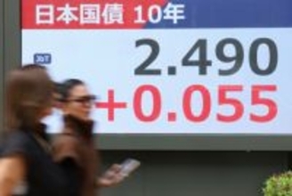 長期金利、２．４９０％に上昇＝２７年ぶり高さ、株・円も下落―中東不安で・東京市場