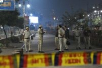 インド首都の爆発現場付近