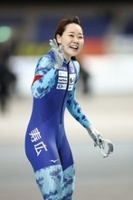 笑顔の吉田　全日本スピードスケート