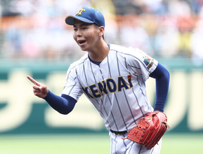 健大高崎の石垣、緩急さえた＝高校野球