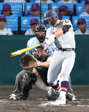 有本の適時二塁打　高校野球