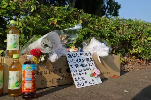 爆発のイオン前、献花や色紙＝断水地域、給水並ぶ列も―熊本地震１週間