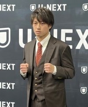 撮影に応じる桑原　ボクシング