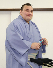 安青錦、最高位への決意示す＝大相撲秋場所
