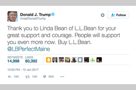 L.L.Bean創業者の孫がトランプ支持、消費者が怒りのボイコット