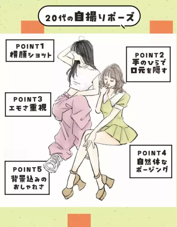 「世代が一発でバレる「写真のポーズ」の特徴。50代は直立ピース、20代は“顔隠し”、では40代は／2025 人気記事top5」の画像