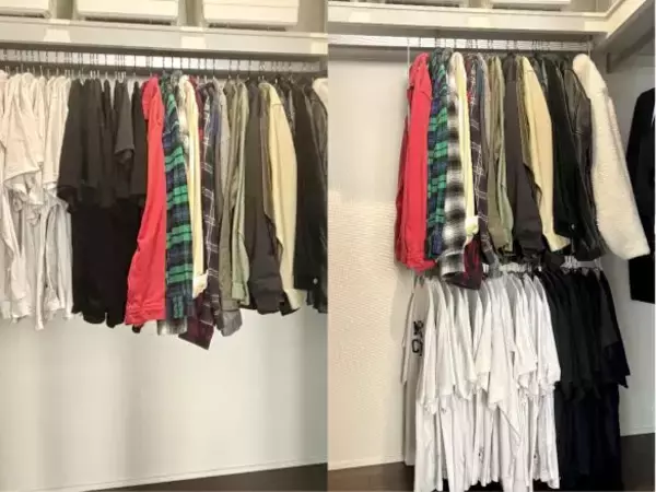 「服がクローゼットに入りきらない問題」ニトリの“技ありハンガー”で一発解決！ スペース2倍に拡張できちゃった