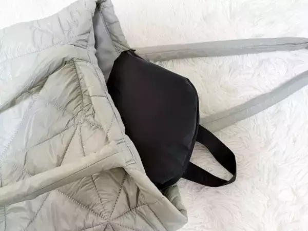 「外出先で荷物が増えて両手がふさがる問題→ダイソー「折りたたみリュック」で解決！容量もばっちり」の画像
