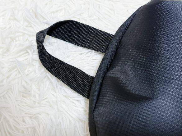 外出先で荷物が増えて両手がふさがる問題→ダイソー「折りたたみリュック」で解決！容量もばっちり