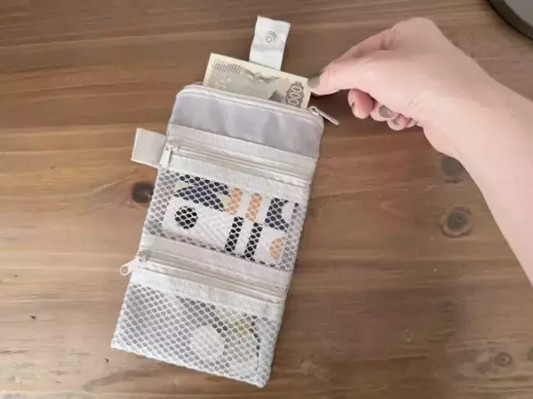 「「もう買えないかと…」セリアの“入手困難ポーチ”をやっと発見。110円で「3ポケット」コスメも薬もすっきり収納」の画像
