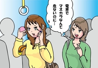 混雑する電車でメイクしていたら…他人の白シャツにマスカラがベチャッ！ 返ってきた“大人のひと言”にハッとした