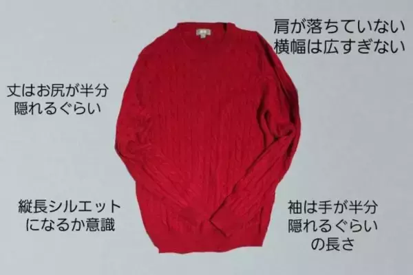 「ラクでかわいい「メンズニット」が女性に人気。体型カバーのはずが“だらしなく見える人”の共通点とは」の画像