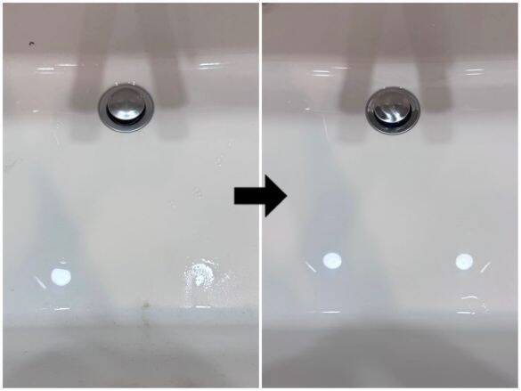 「もっと早く知りたかった！」汚れた洗面台が…手で触らず1分でピッカピカ！ 年末に試してよかった“もう手放せないクリーナー”