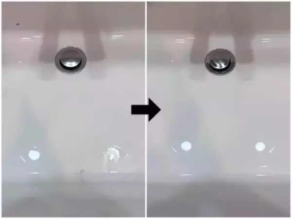 「「もっと早く知りたかった！」汚れた洗面台が…手で触らず1分でピッカピカ！ 年末に試してよかった“もう手放せないクリーナー”」の画像