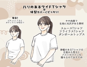 細部の違いで見違える！「薄着でも体型カバーできる」服の選び方。ぽっこりお腹、むっちり二の腕を隠す“最強Tシャツ”も