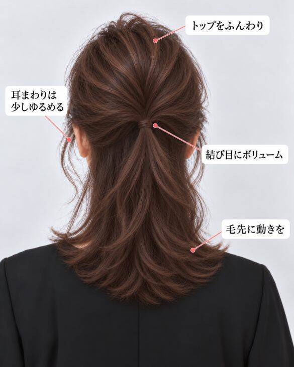 「髪を結ぶと、やつれて見える」を解決。3カ所いじるだけでペタンコにならない