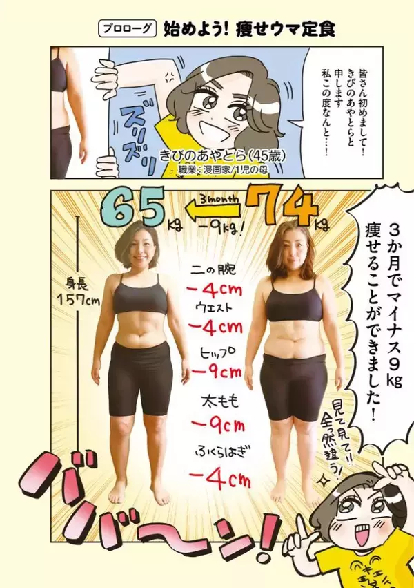 「45歳の漫画家が、3か月で9キロ減に成功。料理嫌いでもできた、リバウンドしない食べ方＜漫画＞」の画像