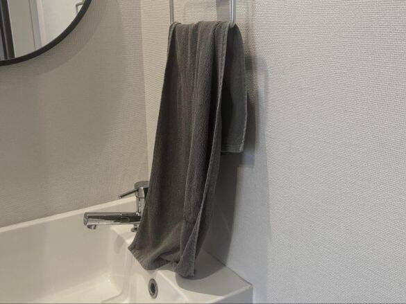 洗面所のタオル 「いつも湿ってるし、気づいたら落ちてる問題」ニトリの“くるくるタオル”に変えたら一発解決！ 手頃な価格も嬉しい
