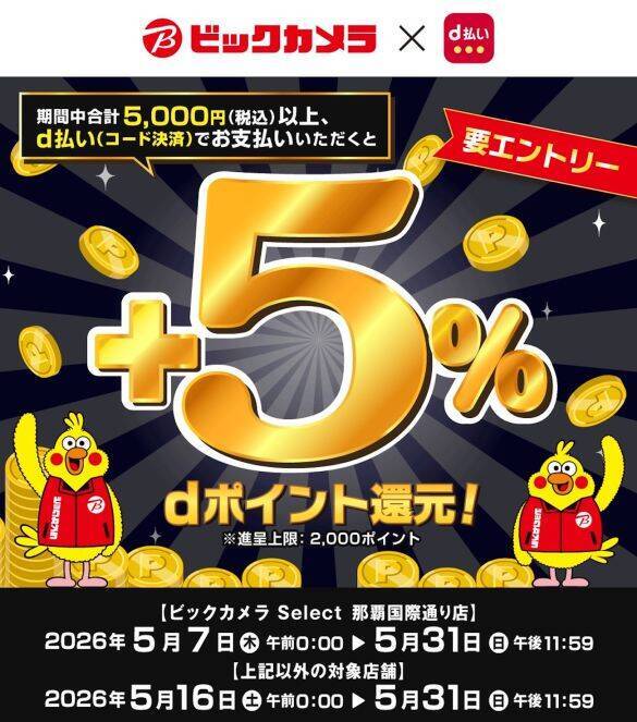 ビックカメラで「最大10％還元」も…知らないと損する“5月末まで”のお得キャンペーン