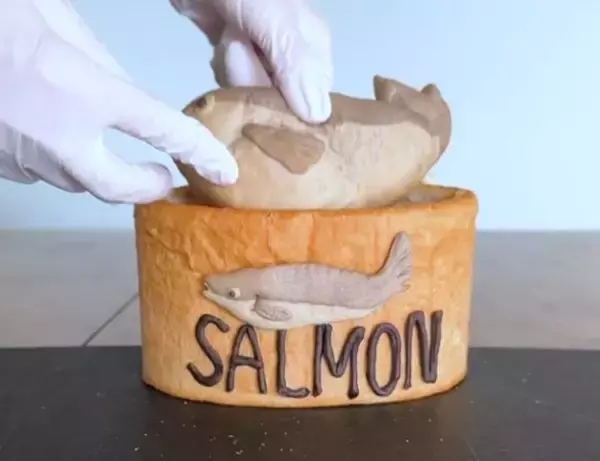 「パンで作られた「鮭の缶詰」の中身に衝撃！「おなかから大量の…」作者の正体は？本人を直撃」の画像