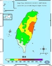 台湾、未明にM6以上の地震2回  気象署「今後1年は余震の可能性」