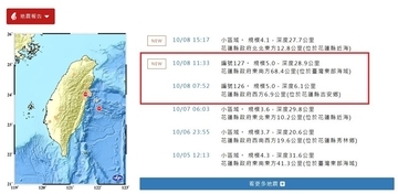 花蓮でM5地震相次ぐ　気象署、余震への注意呼びかけ／台湾