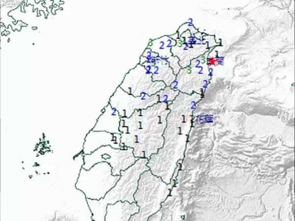 宜蘭近海で地震  宜蘭県や新北市などで震度3／台湾