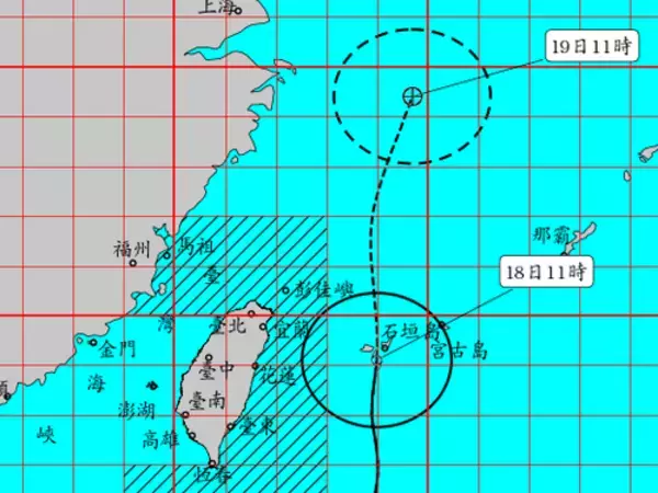 台湾15県市で大雨の恐れ  本島は台風5号強風域に入らず