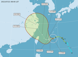 台風6号、今夜にも海上警報発令の見通し  23日に台湾最接近