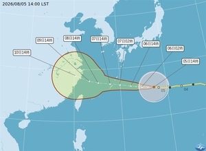台風13号、台湾には8～10日に最接近か　週末は北部などで大雨に警戒