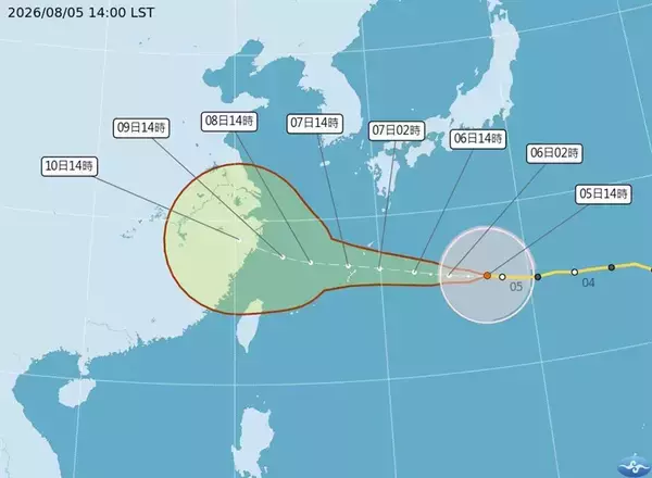 台風13号、台湾には8～10日に最接近か　週末は北部などで大雨に警戒