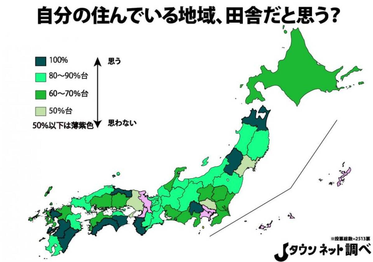 ほとんどの都道府県の住民が 地元は田舎 だと思っているらしい 年8月21日 エキサイトニュース