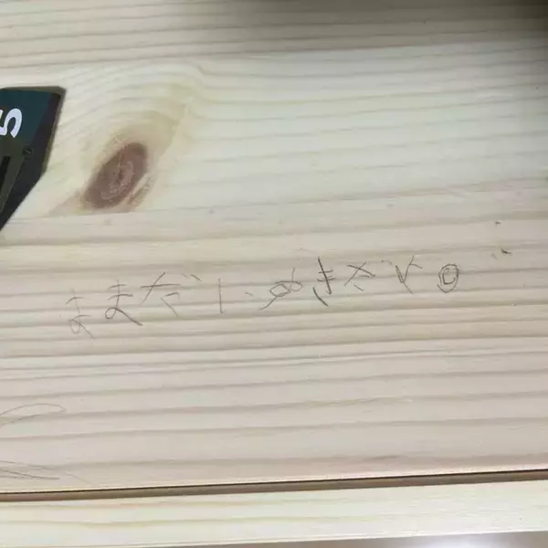 小1息子が棚に記した〝ラクガキ〟が、消せない...！　母の報告にX民感動「残しておきたい」「お宝！」