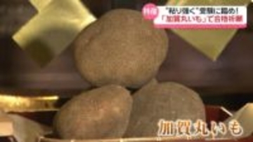 “粘り強さ”で合格を！　受験の縁起物｢合格加賀丸いも｣　金澤神社で難関突破を祈願