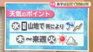 【お天気どうなる】13日の加賀山地は所により“雷伴った雨”　14～19日まで晴れ続く見込み