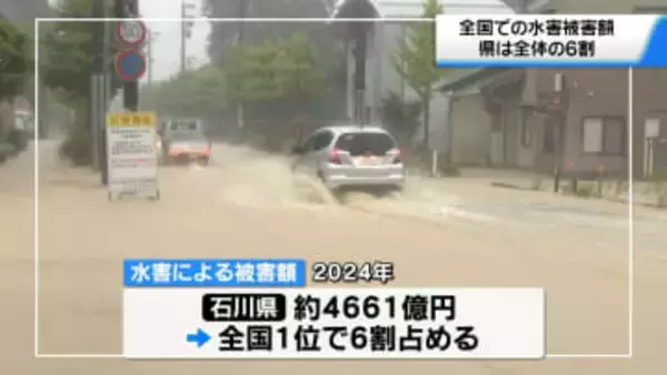 2024年の水害　石川県が全国の被害額の6割占める　統計開始以来最大の被害額