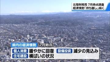 石川県7月の経済情勢「持ち直している」　北陸財務局が前回4月の判断据え置き