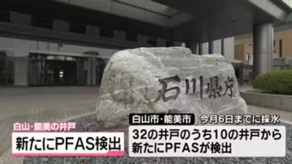 新たに10か所の井戸からPFAS検出　石川・DIC北陸工場周辺井戸の汚染問題