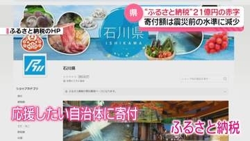 石川への｢ふるさと納税｣　能登半島地震直後に比べ大きく減少　21億円余りの赤字に