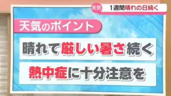 【お天気どうなる】しばらく続く“厳しい暑さ”　盆明けまで続く見込み　熱中症に注意を