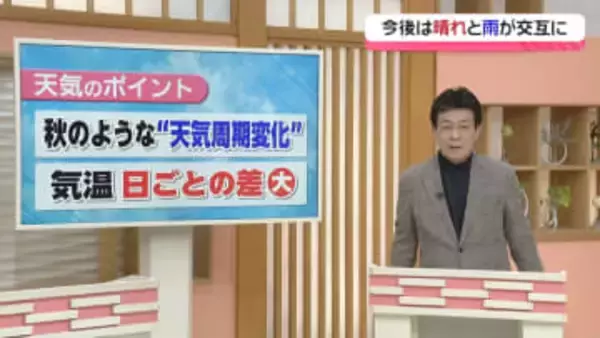 【お天気どうなる】秋のように天気が周期的に変わる1週間に　季節外れの暖かい日もあり気温差大きい
