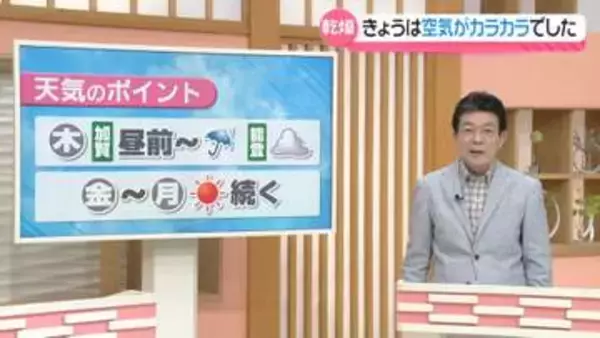 【お天気どうなる】23日は加賀で昼前から雨 “傘忘れずに”　24～27日は晴れ続く