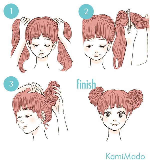 親子でお揃い髪型 簡単ミッキーマウスヘアアレンジ イラスト付き